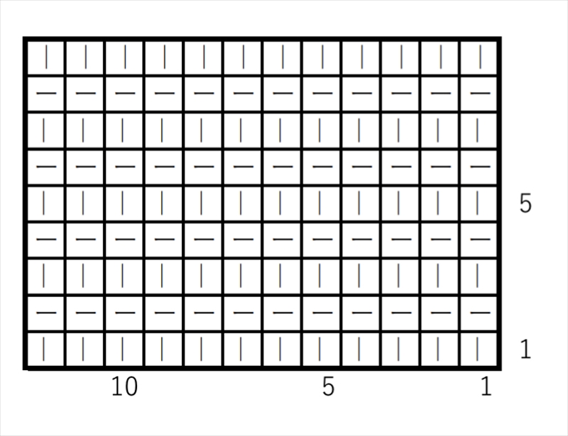 ガーター編みの編み図