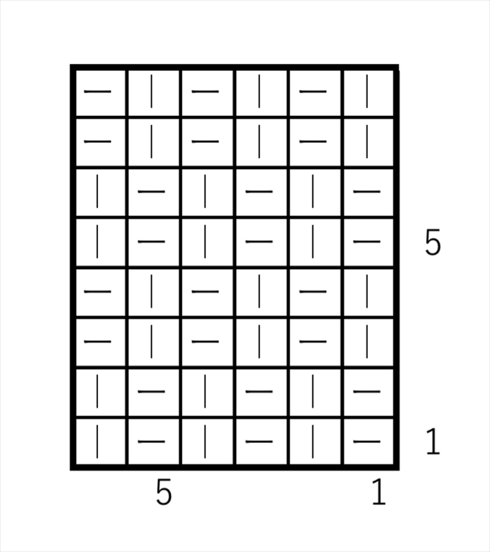 縦に2目そろえるモスステッチ編み図